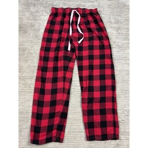 C.Y.Z. Pajama Pants Womens Medium Red Black Plaid Pull On Elastic Waist